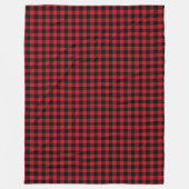 Buffalo Plaid Throw Red Black Lumberjack Vibes フリースブランケット (正面)