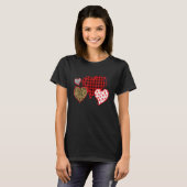 Buffalo Red Black Plaid And Leopard Hearts Valenti Tシャツ (正面フル)