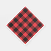 Buffalo Red Black Plaid Check スタンダードランチョンナプキン (角)