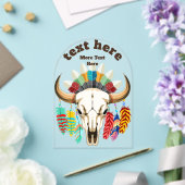Buffalo Skull Native American Emblem アクリル招待状 (インサイチュ (ウェディング))