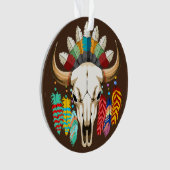 Buffalo Skull Native American Emblem オーナメント (正面)