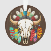 Buffalo Skull Native American Emblem オーナメント (正面)