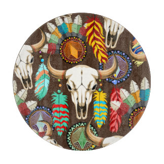 Buffalo Skull Native American Emblem カッティングボード