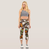 Buffalo Skull Native American Emblem カプリレギンス (正面)