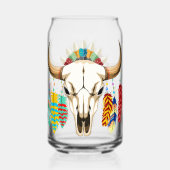 Buffalo Skull Native American Emblem ガラス缶 (裏面)