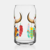 Buffalo Skull Native American Emblem ガラス缶 (左)