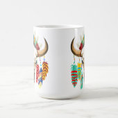 Buffalo Skull Native American Emblem コーヒーマグカップ (中央)