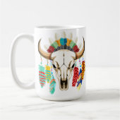 Buffalo Skull Native American Emblem コーヒーマグカップ (左)