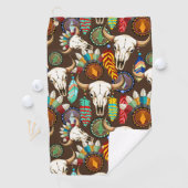 Buffalo Skull Native American Emblem ゴルフタオル (インサイチュ)