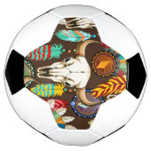 Buffalo Skull Native American Emblem サッカーボール (回転)
