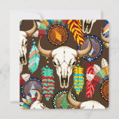 Buffalo Skull Native American Emblem サンキューカード (正面)