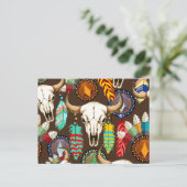 Buffalo Skull Native American Emblem シーズンポストカード (スタンド正面)