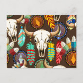 Buffalo Skull Native American Emblem シーズンポストカード (正面)