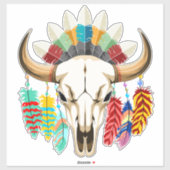 Buffalo Skull Native American Emblem シール (シート)