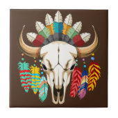 Buffalo Skull Native American Emblem タイル (正面)