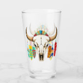 Buffalo Skull Native American Emblem タンブラーグラス (裏面)