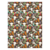 Buffalo Skull Native American Emblem テーブルクロス (正面)