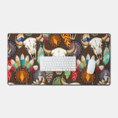 Buffalo Skull Native American Emblem デスクマット (キーボード&マウス)