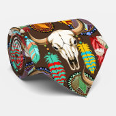 Buffalo Skull Native American Emblem ネクタイ (ロール)
