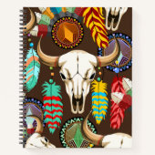 Buffalo Skull Native American Emblem ノートブック (正面)