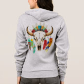 Buffalo Skull Native American Emblem パーカ (裏面)