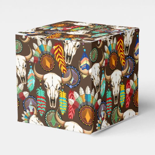 Buffalo Skull Native American Emblem フェイバーボックス (正面サイド)