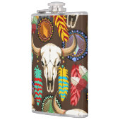 Buffalo Skull Native American Emblem フラスク (左)