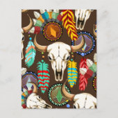 Buffalo Skull Native American Emblem ポストカード (正面)