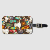Buffalo Skull Native American Emblem ラゲッジタグ (正面横)