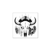 Buffalo Skull Native American Emblem ラバースタンプ (インプリント)