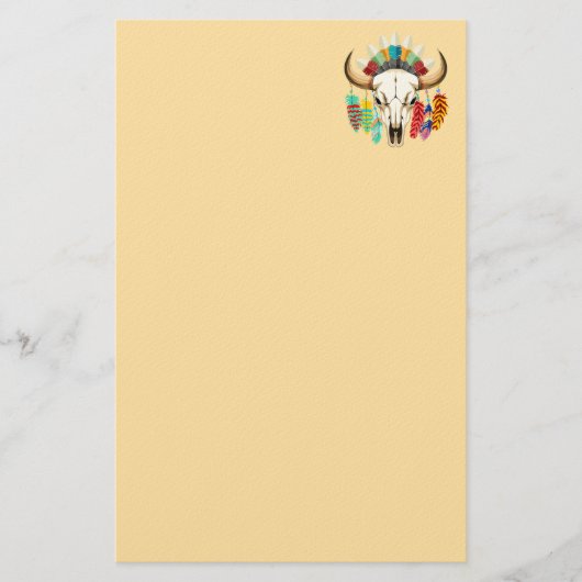 Buffalo Skull Native American Emblem 便箋 (正面)