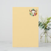 Buffalo Skull Native American Emblem 便箋 (スタンド正面)