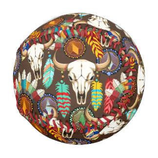 Buffalo Skull Native American Emblem 野球ボール