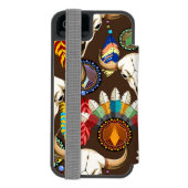 Buffalo Skull Native American Emblem Incipio iPhoneウォレットケース (フォリオ裏面)