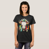 Buffalo Skull Native American Emblem Tシャツ (正面フル)