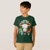 Buffalo Skull Native American Emblem Tシャツ (正面フル)