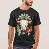 Buffalo Skull Native American Emblem Tシャツ (正面)