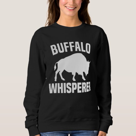Buffalo Whisperer  American Bison Buffalo Wisent   スウェットシャツ (正面)