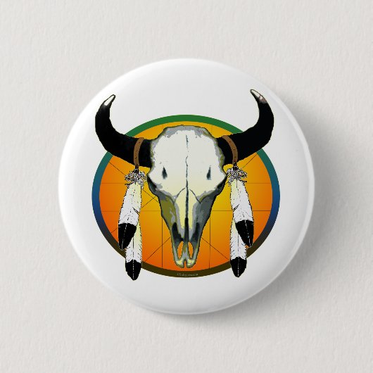 bufflaloのスカル 缶バッジ (正面)