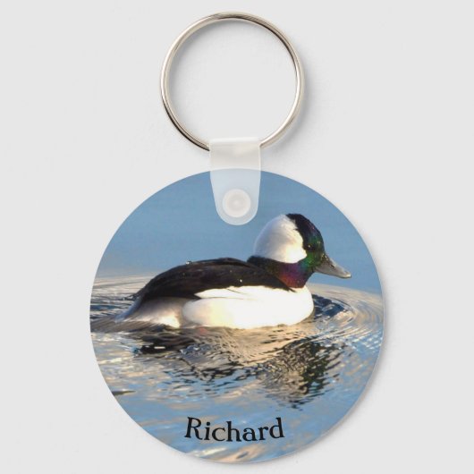 Bufflehead Duck Keychain キーホルダー (正面)