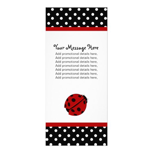 Bug女性および水玉模様の棚カード ラックカード (正面)