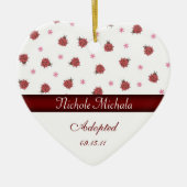 Bug女性ハート形の採用の発表Keepsa セラミックオーナメント (正面)