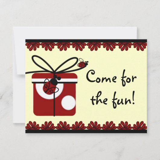 Bug女性バースデーパーティ招待状 招待状 (正面)