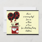 Bug女性バースデーパーティ招待状 招待状 (裏面)