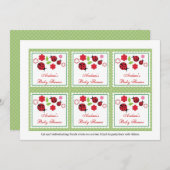 Bug女性ベビーシャワーのメッセージカード 招待状 (正面/裏面)