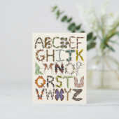 Bug Alphabet – 昆虫をテーマにしたキッズアート ポストカード (スタンド正面)