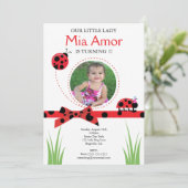 Bug Birthday Invitation小さい女性 招待状 (スタンド正面)