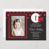 Bug Birthday Invitation赤い女性 招待状 (正面/裏面)