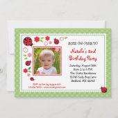 Bug Birthday Photo Invitation女性 招待状 (正面)