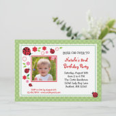 Bug Birthday Photo Invitation女性 招待状 (スタンド正面)